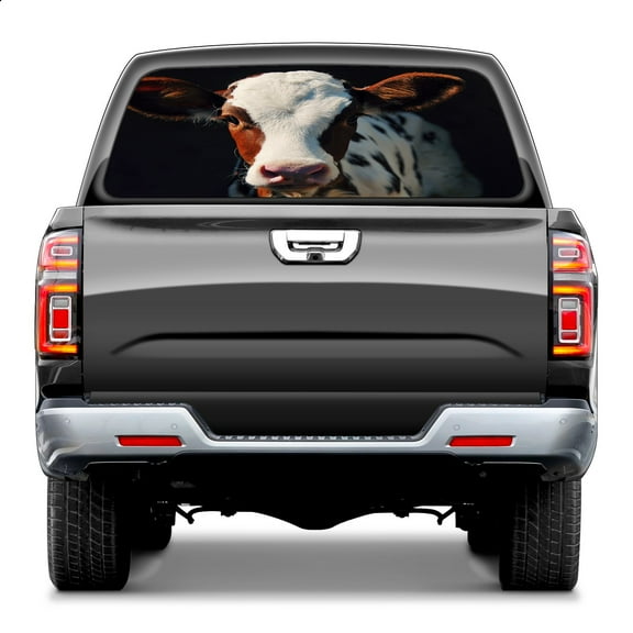 Funny Farm Animal Cow Rear Window Decals for Trucks- Pickup Car Window Stickers Decal- Truck Back Window Tint Decal Graphic Perforated Vinyl Truck Stickers 66" X 22"