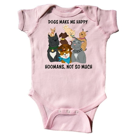 

Inktastic Dogs Make Me Happy Hoomans Not So Much Gift Baby Boy or Baby Girl Bodysuit