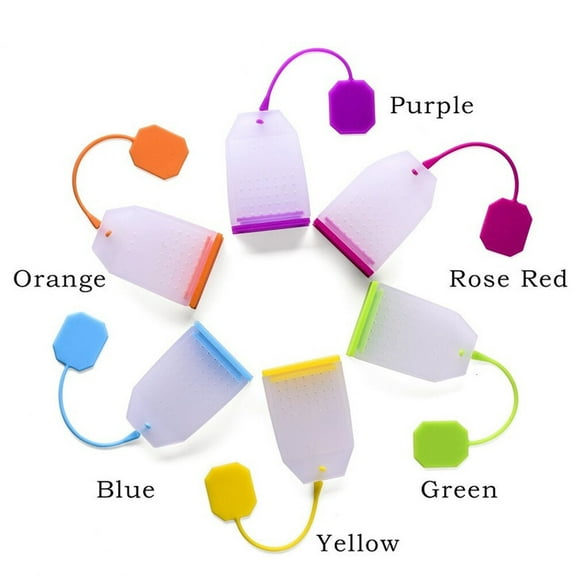 WHAMVOX Silicone Reusable Tea Bag Tea Infuser Strainer Loose Leaf Filters Steeper for Tea Cups Mugs Teapots (Rose Red)