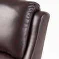 thumbnail image 6 of GDF Studio Memphis Standard Leather Recliner Club Chair, Brown, 6 of 11