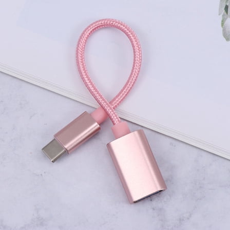 Niceauty Rose Plated Gold Type C to USB 3.0 Otg Adapter Cable for Fast Data Transfer and Charging