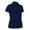 Navy/Kalvin Blue, variant on Monterey Club Women's Heather Mixed Tailored Collar Golf Polo Shirt #2694