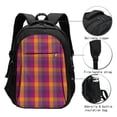 thumbnail image 3 of Easygdp Orange and Purple Plaid Mochila para Laptop de Viaje con Puerto USB, Mochila para Laptop con Puerto de Carga USB para Mujeres y Hombres, 3 of 7