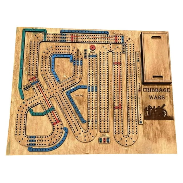 MERIGLARE Wood Ornament Classic Strategy Game Wooden Cribbage Board Game Set Kids Ages