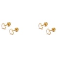 thumbnail image 4 of Qarigey 2 uds mujeres tornillo Multicolor Mini exquisito corazón temperamento moda acero pendientes oreja aros joyería Blanco 2piezas, 4 of 6