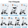 thumbnail image 6 of JoyStone 7 in 1 Foldable Tricycle for Toddlers with Adjustable Canopy, Detachable Backrest, Adjustable Seat and Handle and Parental Control Handle, Balance Bike for 1-4 Year Old Boys and Girls, Black, 6 of 13