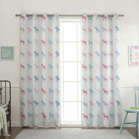 Best Home Fashion, Inc. Pastel Wildlife Blackout Thermal Grommet Curtain Panels (Set of (The Blackout The Best In Town)