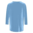 thumbnail image 2 of Tops de punto para mujer,Blusa corta de terciopelo para mujer, manga 3/4, cuello redondo, color liso, talla XXL, ropa informal, sopatenor, 2 of 4