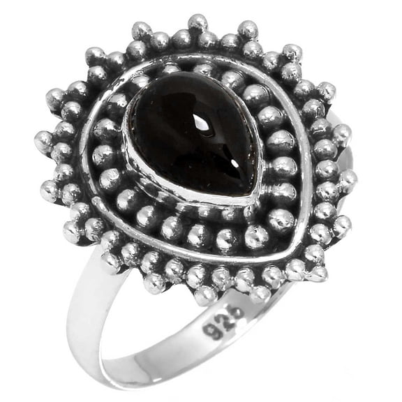 Black Onyx Ring 925 Sterling Silver Women Jewelry