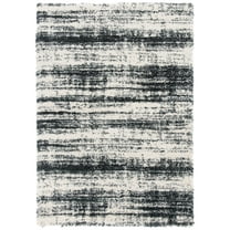 SAFAVIEH Hudson Shag Jackalyn Abstract Area Rug, Ivory/Dark Grey, 5'3" x 7'6"