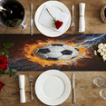 thumbnail image 4 of Tiveruda Table Runner Boho Table Runner Soccer Fire And Water Ball Sports Bohemian Boho Outdoor Table Runner Decoration for Indoor Outdoor Home Dinner Party Wedding Decor 13 x 36 Inch, 4 of 9