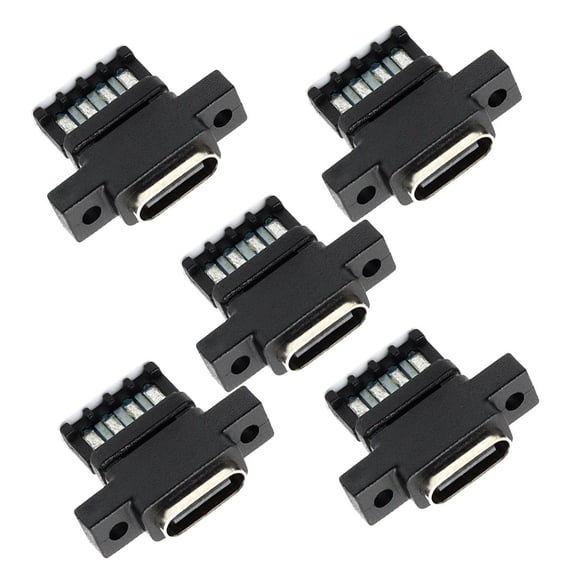 Chenyang 5pcs/set DIY OEM Type C Female Socket Connector to 6Pin PCBA Pinout Vertical Scew Mount Type DC 5V/20V PD Power