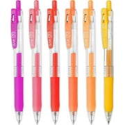 Zebra Sarasa Clip Gel Ink Rollerball Pens - 0.5mm Nib - Warm Tones - Pack of 6
