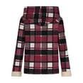 thumbnail image 4 of Zip Up Hoodies Fleece Plaid Jackets Womens Fall Winter Sherpa Lined Thermal Coat Plus Size Checked Warm Jackets, 4 of 7