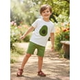 thumbnail image 5 of BemeyourBBs Toddler Baby Boy Football Avocado Bee Outfit Infant Boys Summer Clothes Embroidery Short Sleeve T shirt Top and Shorts Set Pockets, 5 of 9
