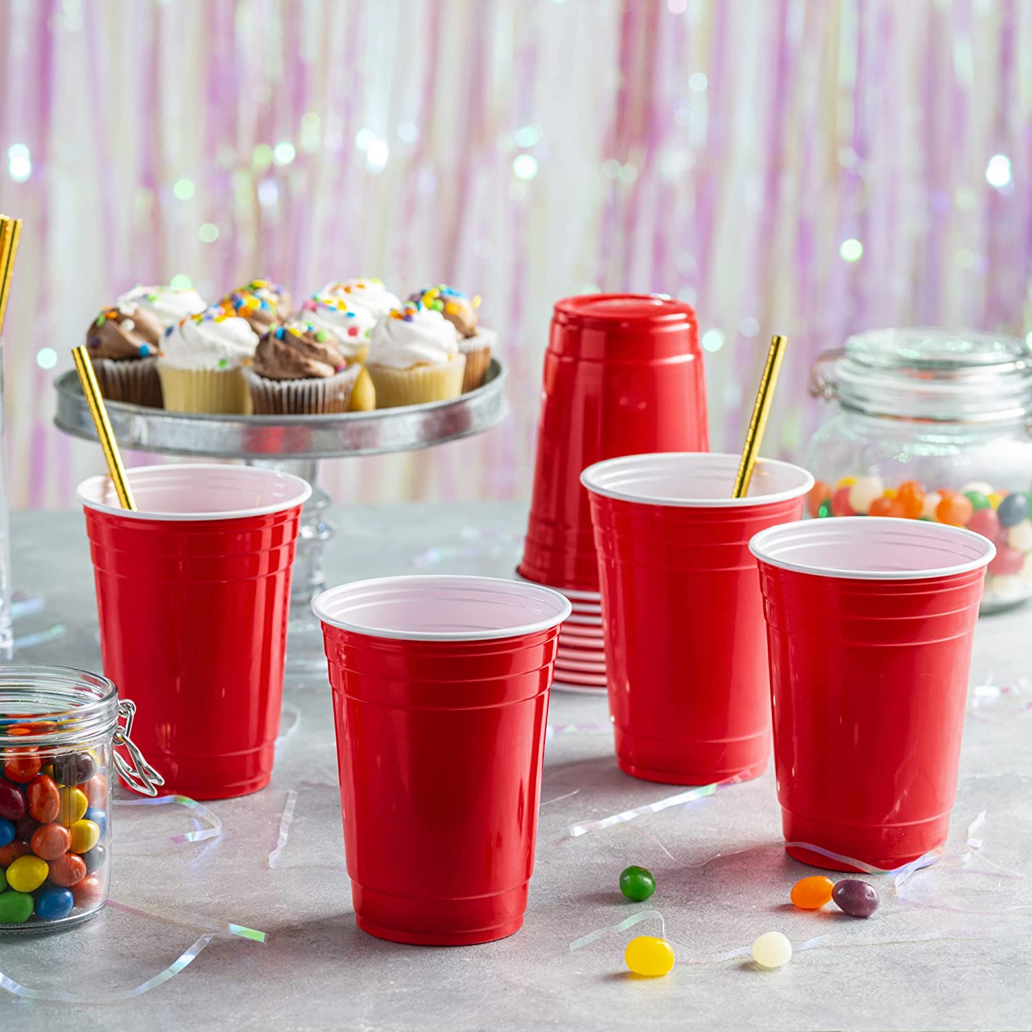 Gusto 18 oz Red Disposable Party Cups, 100-Pack photo 6