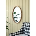 thumbnail image 4 of CC Home Furnishings Rustic Style Wooden Oval Wall Mirror - 35.5", 4 of 9