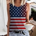 thumbnail image 2 of KIHOUT Débardeur pour Femme du 4 Juillet Col Rond Sans Manches Imprimé Independence Day Hauts de Type Veste Multicolore G, 2 of 5