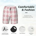 thumbnail image 3 of Naloa Plaid Heart Print Men Swim Trunks with Compression Liner ,Board Shorts,Men's Swim Shorts with Drawstring and Elastic Waistband-X-Large, 3 of 6