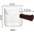 thumbnail image 4 of Jarra Leche Doble Pico 75ML Vidrio Borosilicato Mango Madera Espresso Medidor Cocina Barista, 4 of 5
