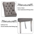 thumbnail image 4 of MIKIBAMA High-End Tufted Velvet Dining Chair Set of 4, Solid Wood with Chrome Stainless Steel Legs and Nailhead Trim, Gray Chrome, 4 of 9