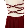 thumbnail image 6 of Kaerm Kids Girls Lyrical Dance Dress Sleeveless Sparkly Ballet Figure Ice Skating Dress Contemporary Burgundy 10, 6 of 9