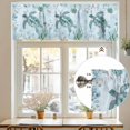 thumbnail image 7 of Teal Sea Turtle Valances for Windows, 42 x 12in, Summer Shell Coral Watercolor Nautical Rod Pocket Kitchen Valance Curtain Light Filtering Window Treatments for Living Room Bedroom, 1 Panel, 7 of 7