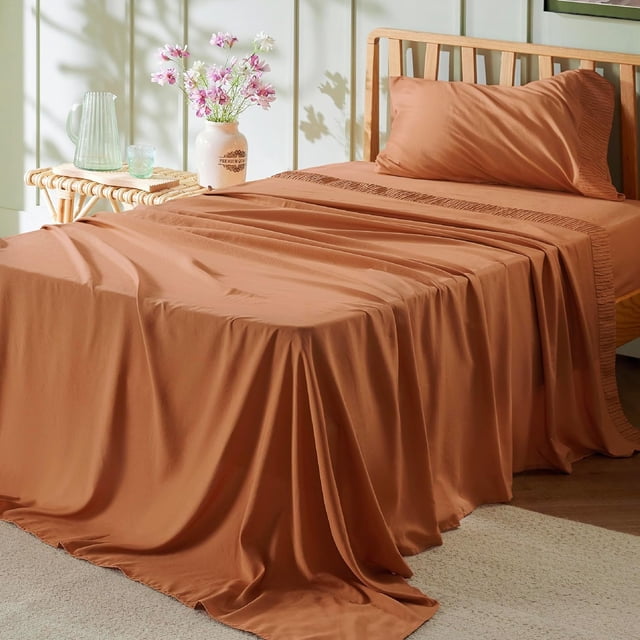 Queen Sheet Set Pieces Soft Queen Size Sheets Breathable & Cooling Hotel Luxury Easy Care Polyester Microfiber Bedding