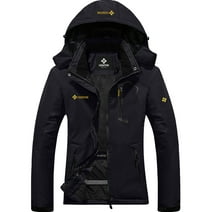 GEMYSE Women's Mountain Waterproof Ski Snow Jacket Winter Windproof Rain Jacket (Black, X-Small)
