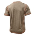 thumbnail image 6 of IWRICH Men's Basic Plus Size T Shirt Short Sleeve Crew Neck Soft Fitted Elastic Tees Classic Tshirts Khaki S, 6 of 7