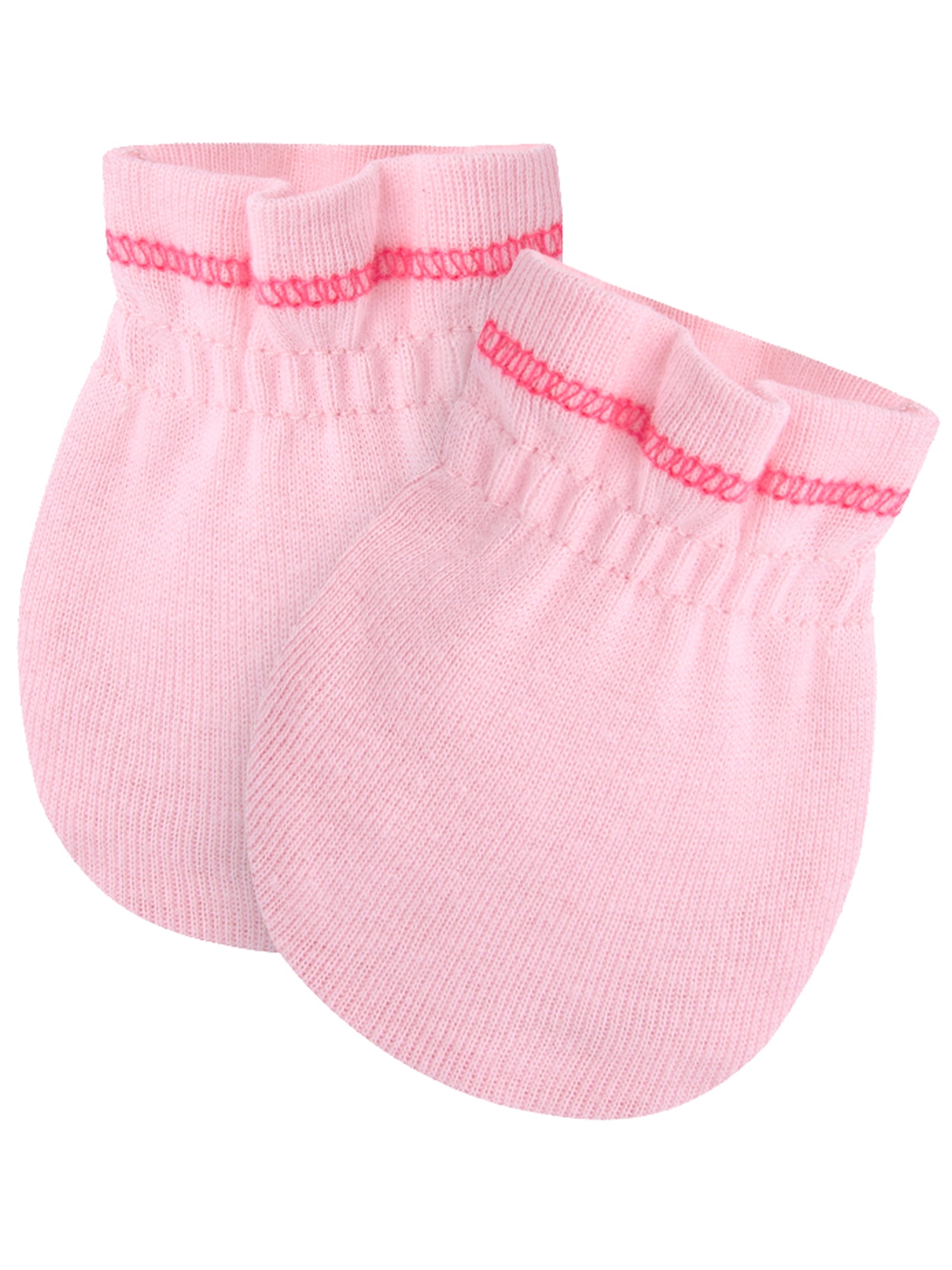 Gerber Baby Girl Adjustable Cotton Mittens, 3-Pack, 0/6 Months