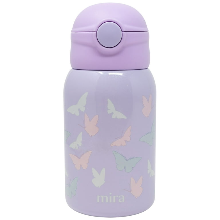 MIRA 15oz Insulated Kids Water Bottle with Straw, One Touch Lid, Stainless  Steel, Planets