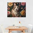 thumbnail image 2 of Orinice Art Poster Cool Cat And Flower Canvas Wall Art  Prints Painting for Bedroom Classroom Dorm Living Room Aesthetic Decor for Mens Women Framed Unframed 20''X16'' 20x16in, 2 of 6