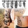 thumbnail image 5 of 18 hojas de tatuajes temporales para hombres y adultos, tatuajes falsos para mujeres, tatuajes de manga, pegatinas temporales, 5 of 5