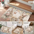 thumbnail image 6 of Rectangle Area Rug 2x3ft, Easter Rabbit Spring Flower Non-Shedding Washable Area Rug, Retro Pastoral Plant Butterfly Non Slip Low-Profile Rugs for Living Room, Bedroom Dining Room, 6 of 9