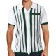 thumbnail image 1 of Gibobby Playera Polo Camisas polo de moda para hombre, estilo casual, manga larga, para golf, color block algodón(Blanco,G), 1 of 5