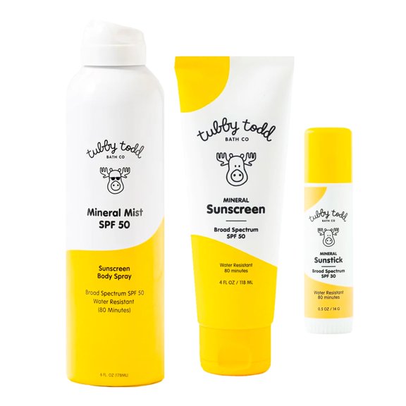 Kit de protección solar Tubby Todd The Sun Bundle para bebés y niños SPF50