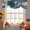 Denim Blue,, variant on Green Beige Vintage Tie Up Valance Curtains for Windows, Kitchen Curtains Window Treatments, Modern Abstract Oil Painting Short Window Shades Valances for Bedroom Bathroom Cafe 54"x18"