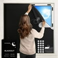 thumbnail image 2 of YFGEFTR Blackout Curtains for Bedroom, Portable Black Out Window Cover Film, Cuttable Blackout Shades Fabric Sheet, No Drill Window Blinds, Sun Heat Light Blocker for Travel Media Dorm, 2 of 7