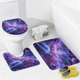 thumbnail image 4 of Watercolour Space Landscape 4 Pcs Waterproof Shower Curtain Set,Modern Galaxy Planet Nebula Star Print with Waterproof Toilet Cover Shower Mat Rugs, 4 of 8