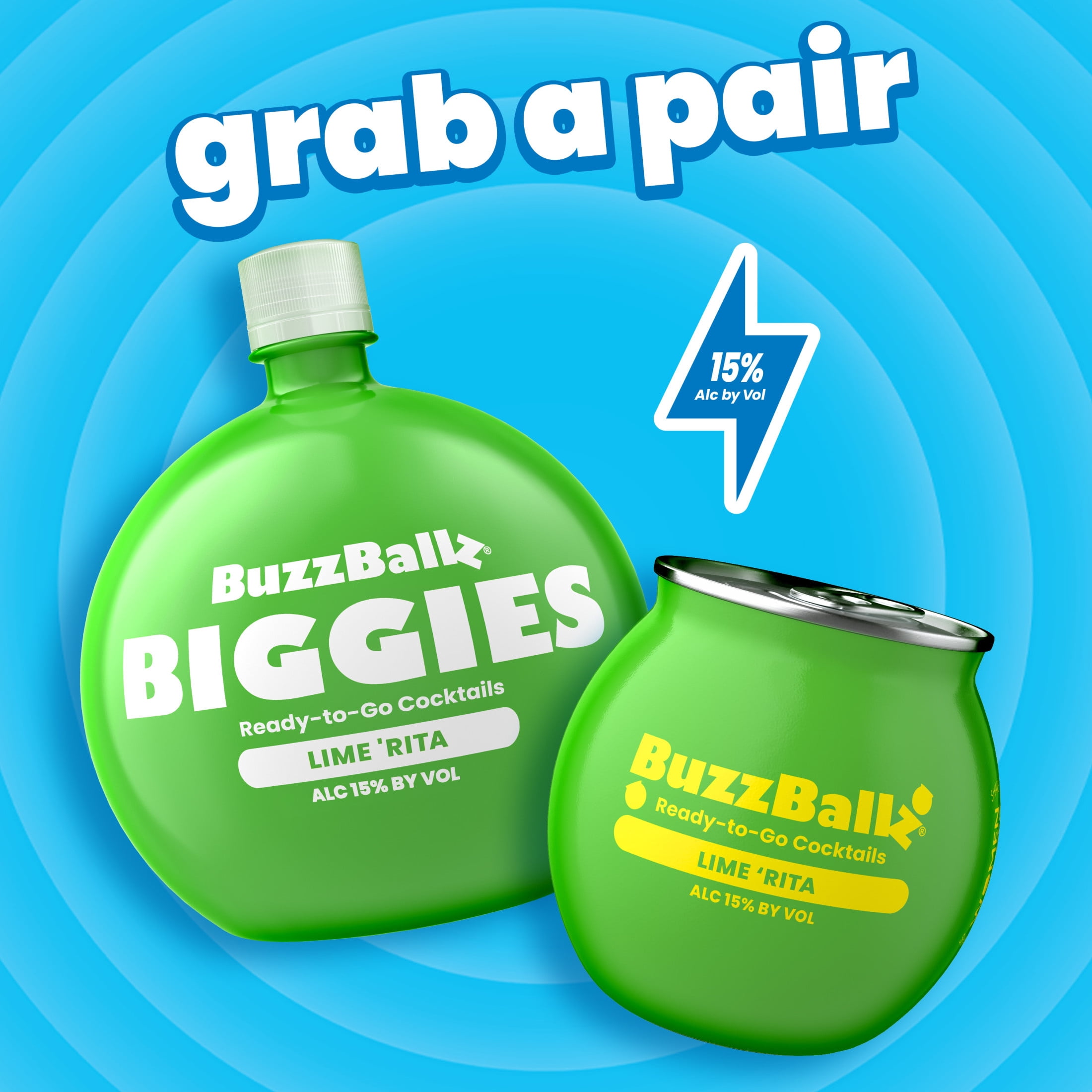 BuzzBallz Biggies Tequila 'Rita,  1.75L Bottle, ABV 15%