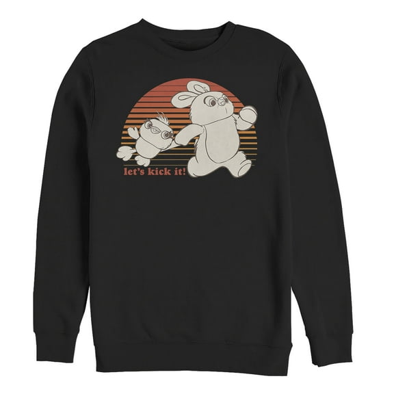 Men's Toy Story Ducky & Bunny Kick It  Sweatshirt Black Medium