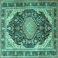thumbnail image 1 of Ahgly Company Indoor Square Persian Turquoise Blue Traditional Area Rugs, 4' Square, 1 of 4
