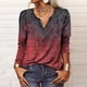 thumbnail image 2 of Dnzceghtig Camiseta Elegante Estampada De Manga Larga con Cuello En V para Mujer-Borgoña-XXL, 2 of 4