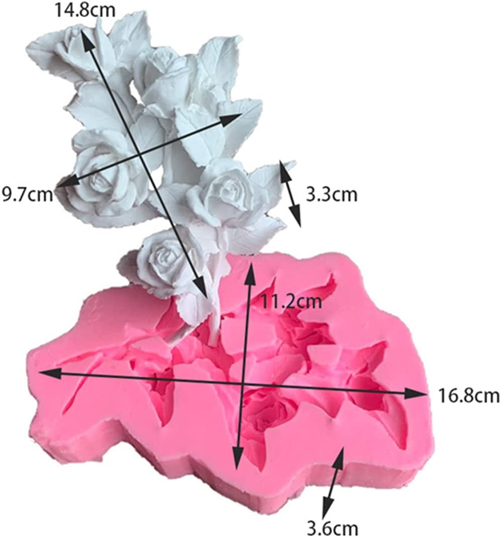 ABCISI 3D Flowers Silicone Rose Mold, Fondant Cake Chocolate Mold, Dried Flower Jewelry Decorative Mold, Resin Epoxy Clay Mold Pastry Baking Tools