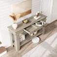 thumbnail image 4 of BeesClover 54Inch Entryway Long Console Table with Drawers, Wooden Rectangular Entryway Table w/Open Storage Shelf, Sofa Table Behind Couch, Farmhouse Entry Foyer Table for Hallway, Living Room, 4 of 8