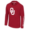 thumbnail image 2 of Men's Colosseum Crimson Oklahoma Sooners Logo Lockup Active Blend Long Sleeve  T-Shirt Hoodie, 2 of 3