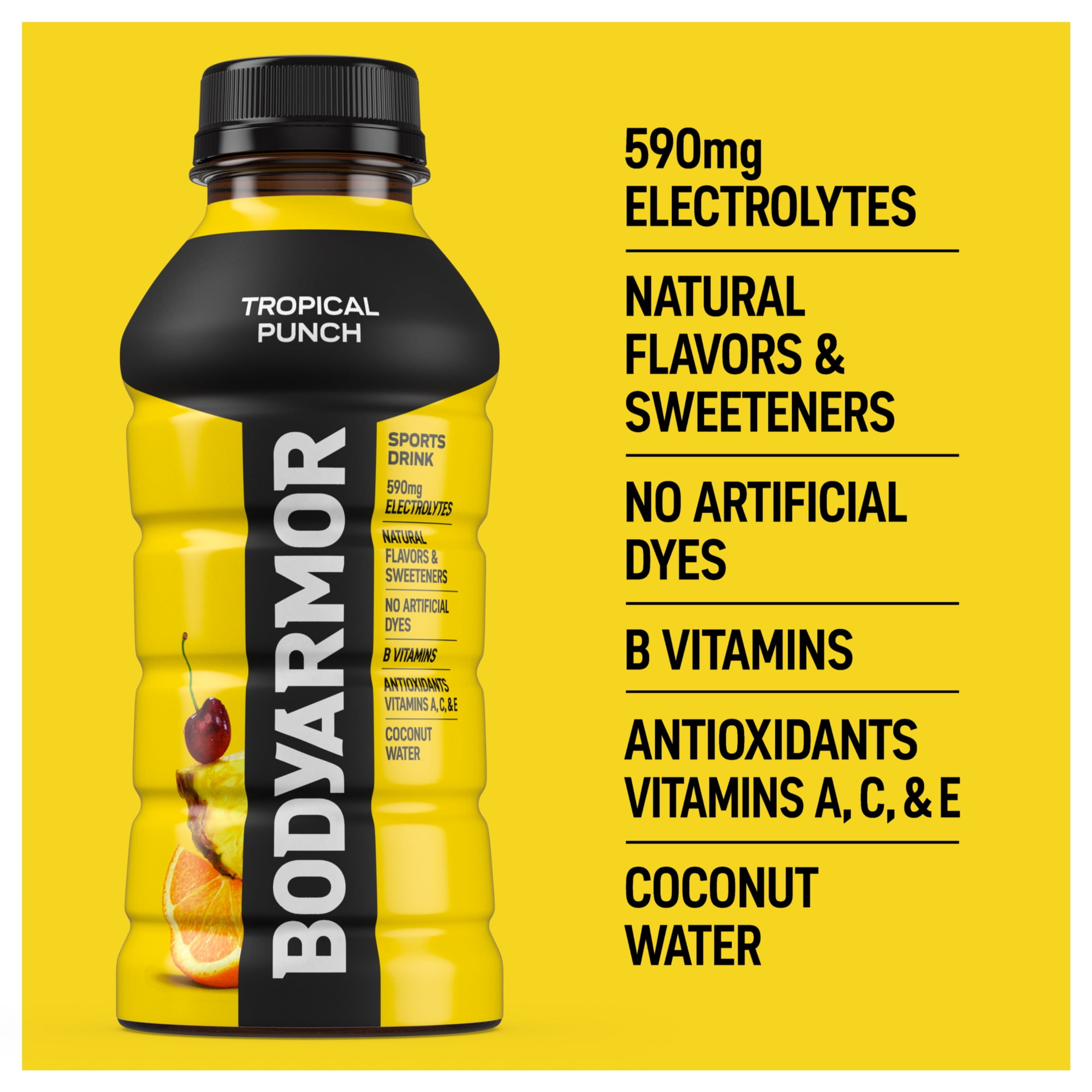 BODYARMOR Sports Drink Tropical Punch, 12 fl oz, 18 Pack