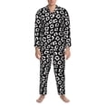 thumbnail image 3 of Naloa Black Leopard Men’s Pajamas Set - Long Sleeve Button Down Sleep Shirt and Pajama Bottoms Sleepwear Set-X-Large, 3 of 7