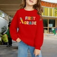 thumbnail image 2 of Mercatoo First Grade Sweatshirts for Girls, Kids Oversized Graphic Letter Print Long Sleeve Crewneck Pullover School Shirt, 2 of 6